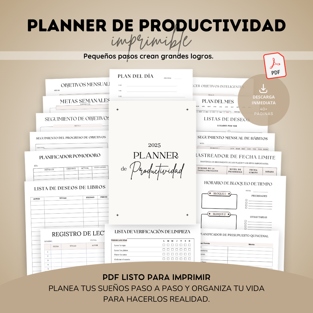 Planificador de Productividad Imprimible